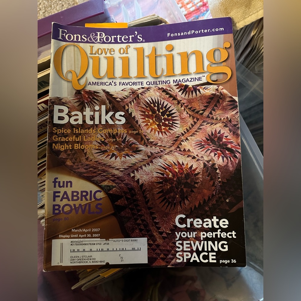 Love Of Quilting America's Favorite Quilting Magazine March/April 2007